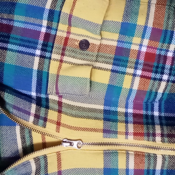 Chaps Long Sleeve Yellow Plaid Full Zip Top Size M - Picture 6 of 7